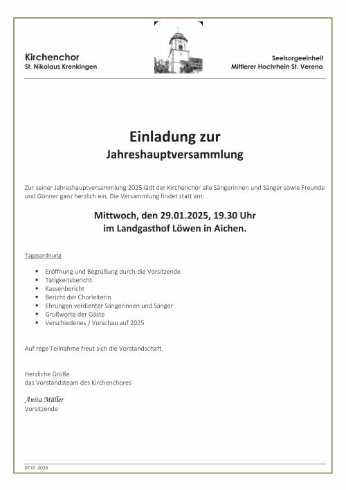 Einladung GV 2025
